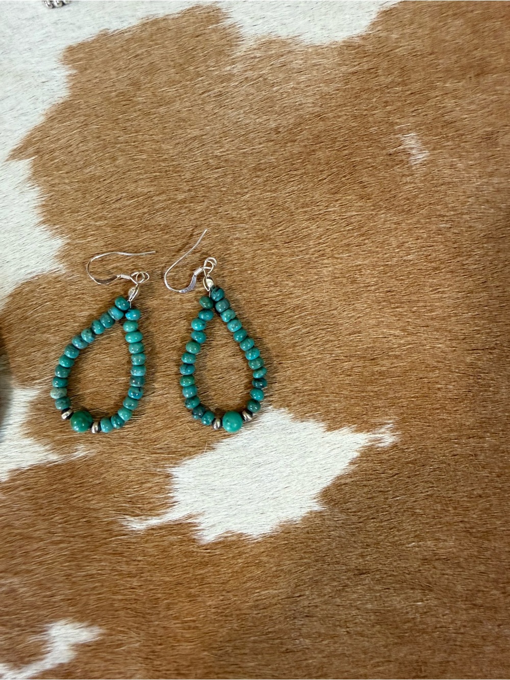 Turquoise Beaded Teardrop Earrings - Women Jewelry